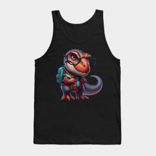 Cute Tyarannosaurus Go To School Tank Top